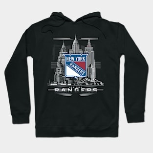 New York Rangers logo in a dramatic movie poster-style illustration Hoodie